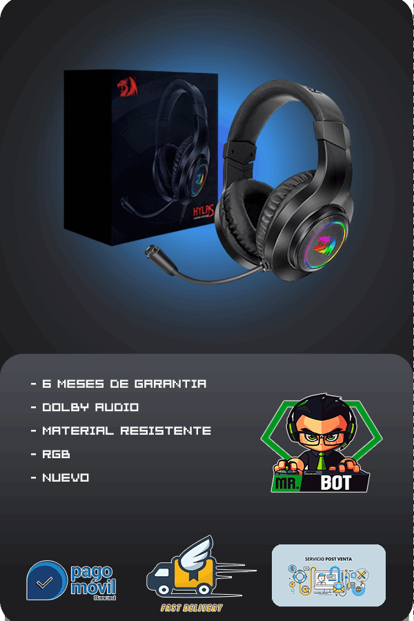 Auriculares Red Hylas Negro h260p RGB