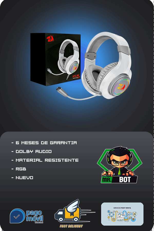 Auriculares Red Hylas Blanco h260p RGB