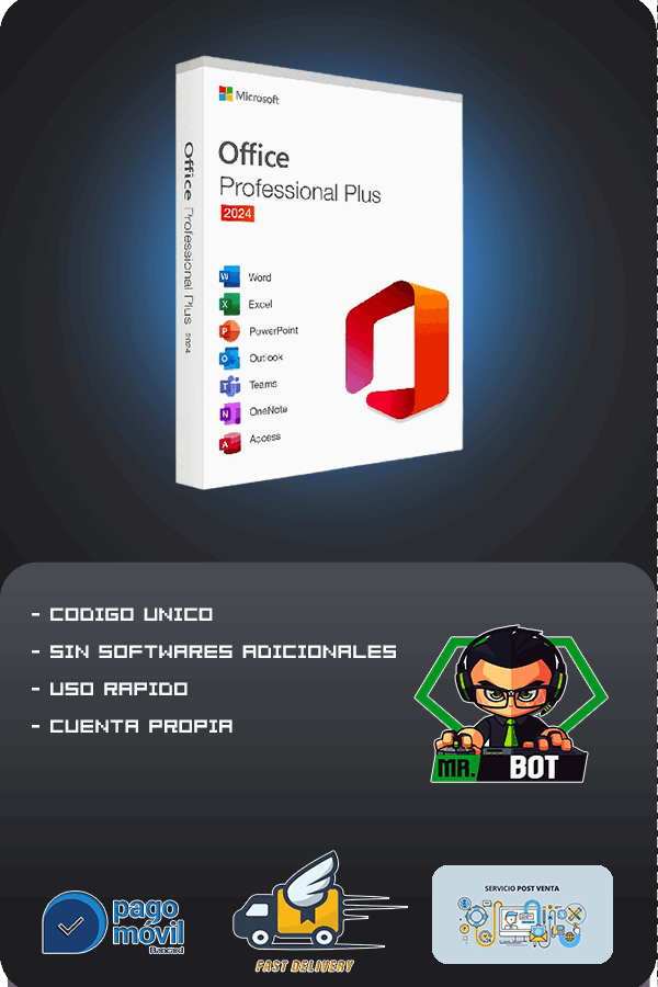 Microsoft office 2016,2019,2021,2024 Licencia Original