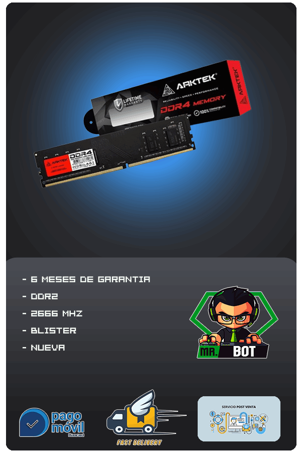 Memoria Ram ddr4 8gb a 2666 ARTEK