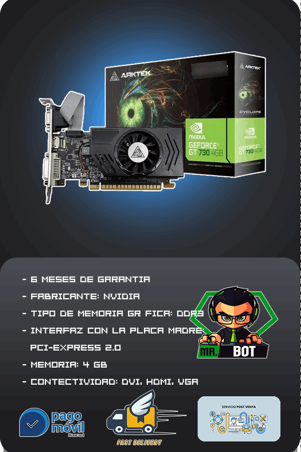 Tarjeta de Video Arktek gtx730 4gb